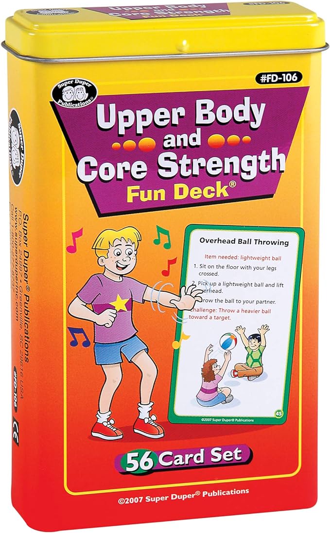 Upper Body and Core Strength Fun Deck - Occupational Therapy Flash Cards - Gross Motor Movement Activity