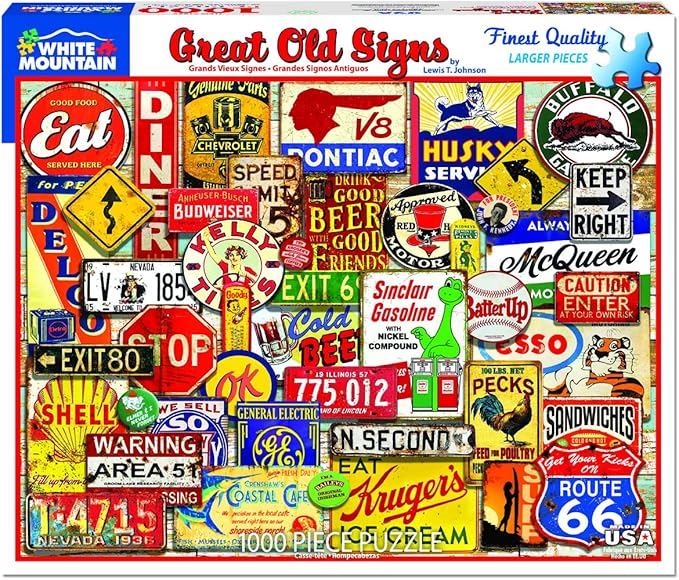 PUZZLE - Great Old Signs - 1000 Pieces - White Mountain