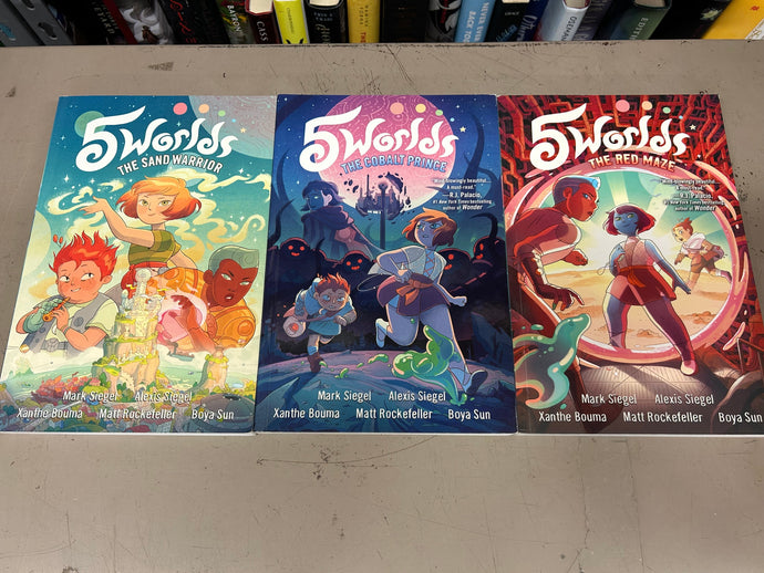 5 Worlds Book Series 1-3 by Mark Siegel, Alexis Siegel, Xanthe Bouma, Matt Rockefeller, and Boya Sun