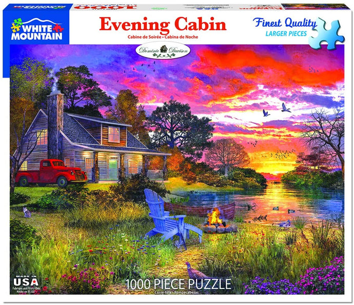 Puzzle - Evening Cabin - 1000 pieces - White Mountain
